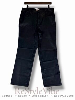 EDGELY Women’s Size 14 Pants Slim Straight Ankle Style Stretch Vegan Leather